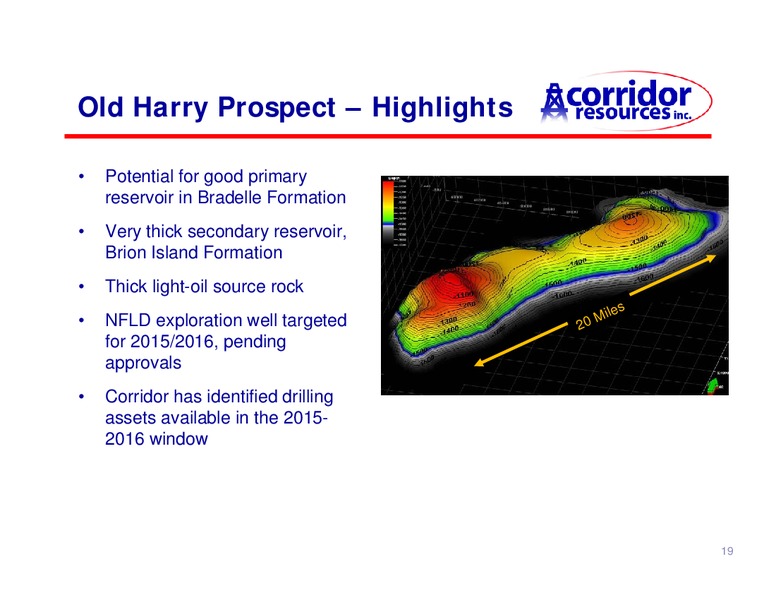 AGM 2013 – Corridor Resources Inc. – slide 19