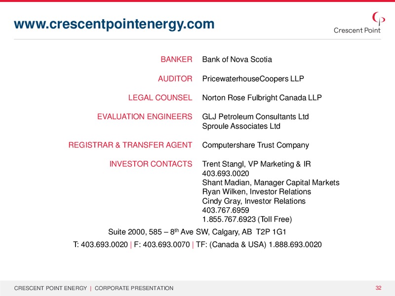 February 2015 Corporate Presentation – Crescent Point Energy Corp. – slide 25