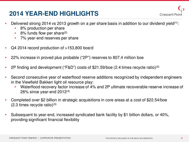 April 2015 Corporate Presentation – Crescent Point Energy Corp. – slide 3