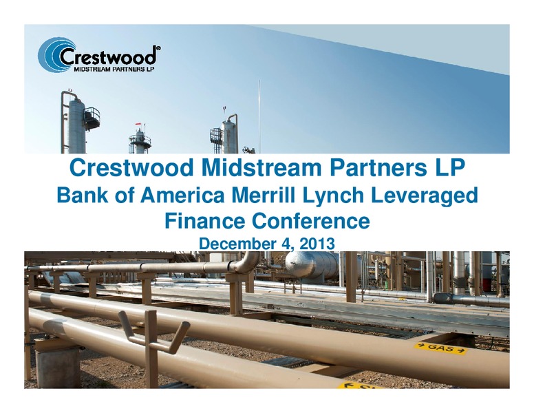 Bank of America Merrill Lynch Leveraged Finance Conference – Crestwood Midstream Partners Lp – slide 1