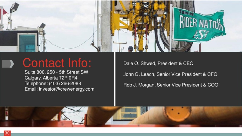 CORPORATE PRESENTATION – Crew Energy Inc. – slide 29