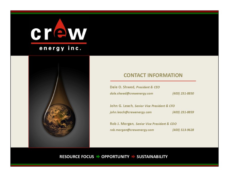 CIBC 2012 ENERGY CONFERENCE – Crew Energy Inc. – slide 23