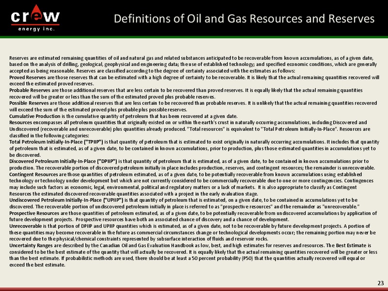 ENERCOM THE OIL AND GAS CONFERENCE – Crew Energy Inc. – slide 22