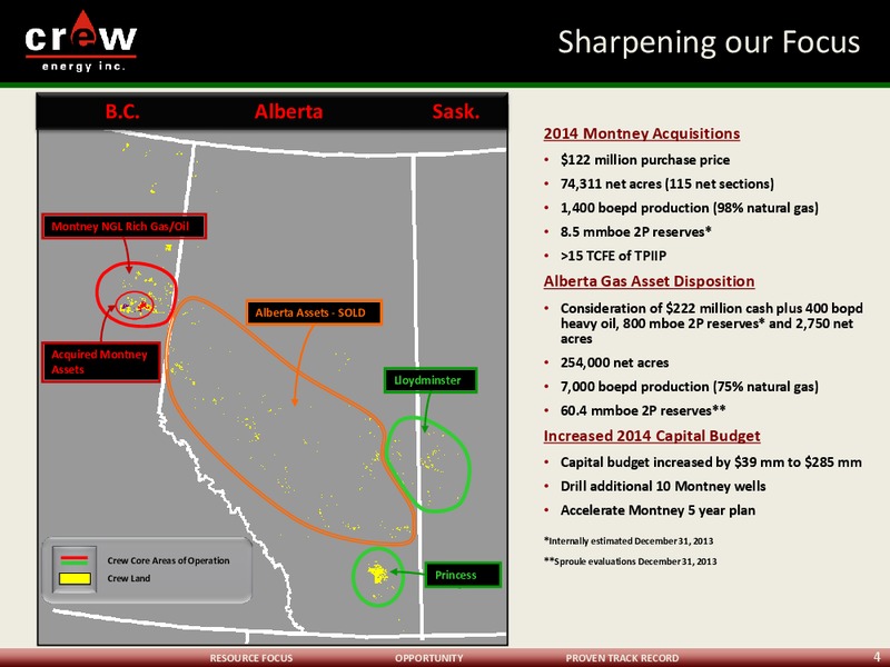 THE ENERCOM OIL & GAS CONFERENCE – Crew Energy Inc. – slide 3