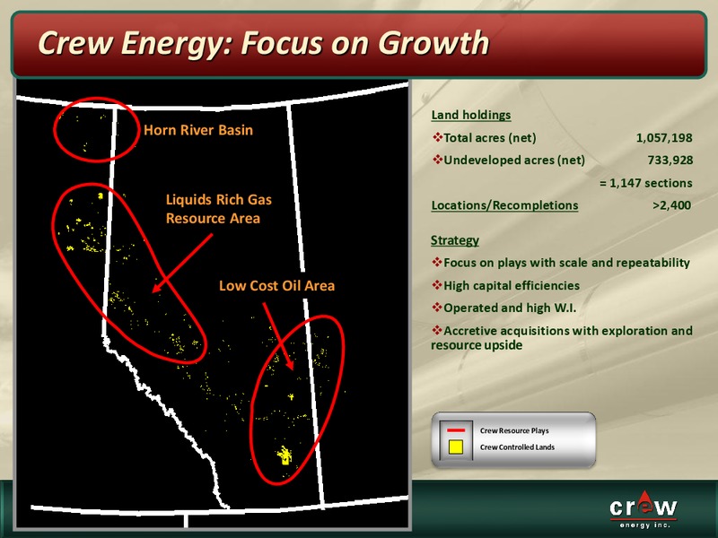 OCTOBER 2011 CORPORATE PRESENTATION – Crew Energy Inc. – slide 2