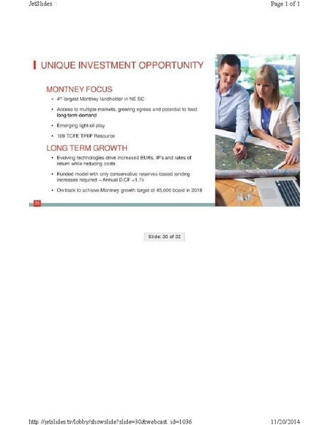 FIRSTENERGY CAPITAL ENERGY GROWTH CONFERENCE – Crew Energy Inc. – slide 30