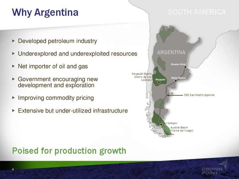 CORPORATE PRESENTATION – Crown Point Energy Inc. – slide 2