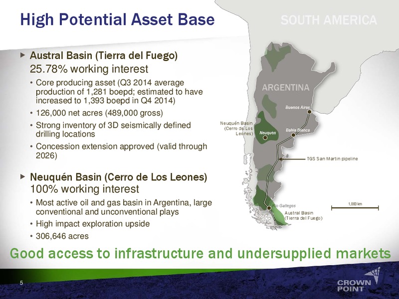 EXPLORATION AND PRODUCTION GROWTH IN ARGENTINA – Crown Point Energy Inc. – slide 3