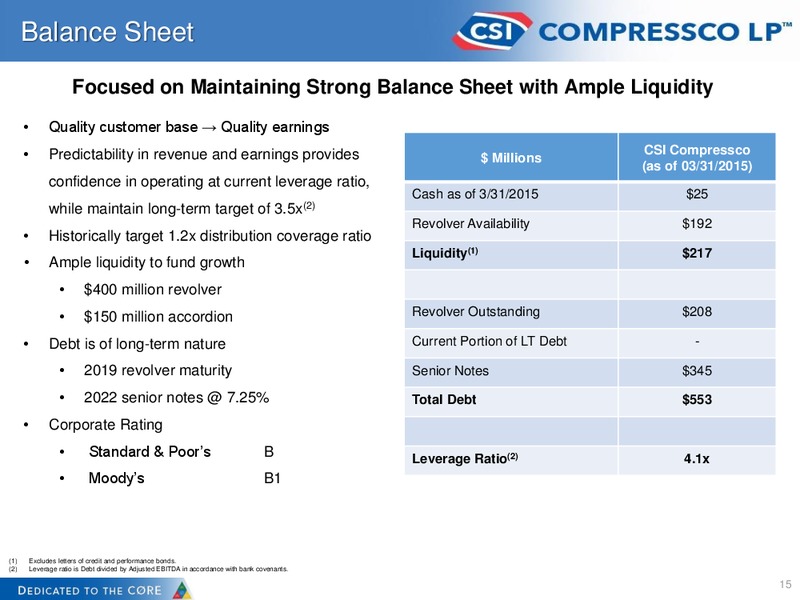 NAPTP MLP INVESTOR CONFERENCE – Csi Compressco L.P. – slide 14