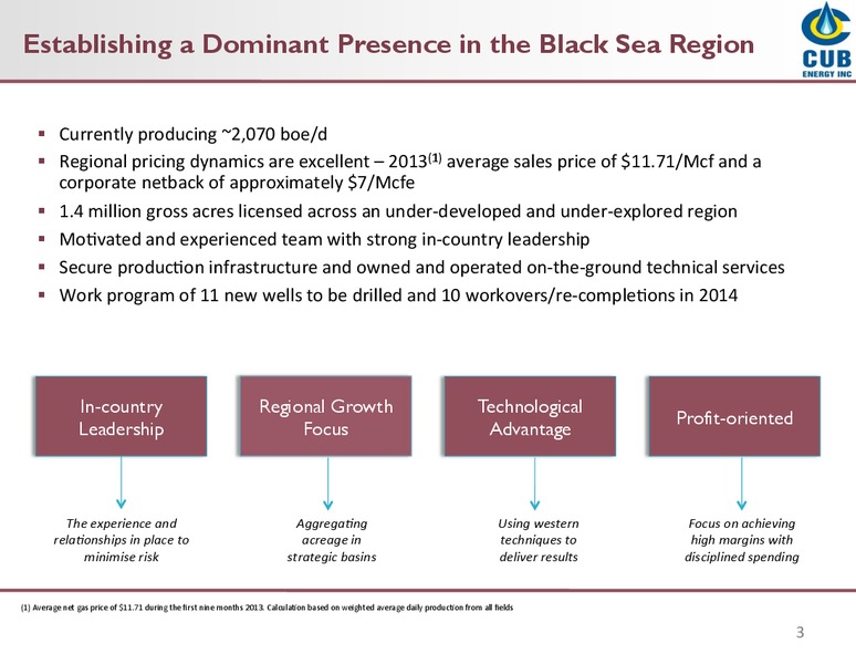 Investor Presentation – Cub Energy Inc. – slide 2