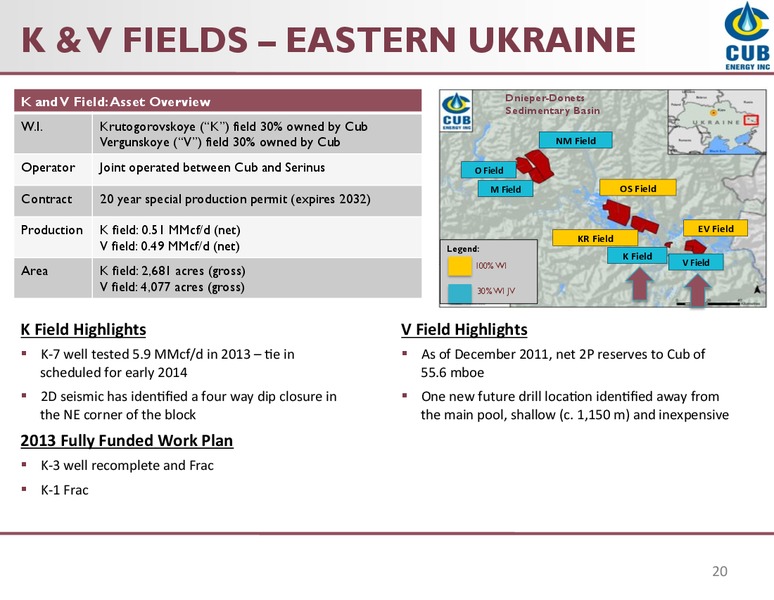 Investor Presentation – Cub Energy Inc. – slide 19