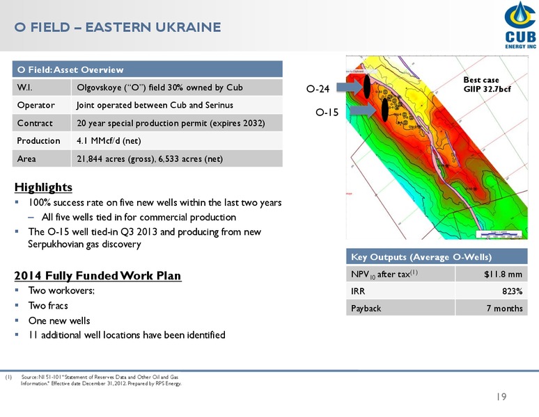 Investor Presentation – Cub Energy Inc. – slide 18