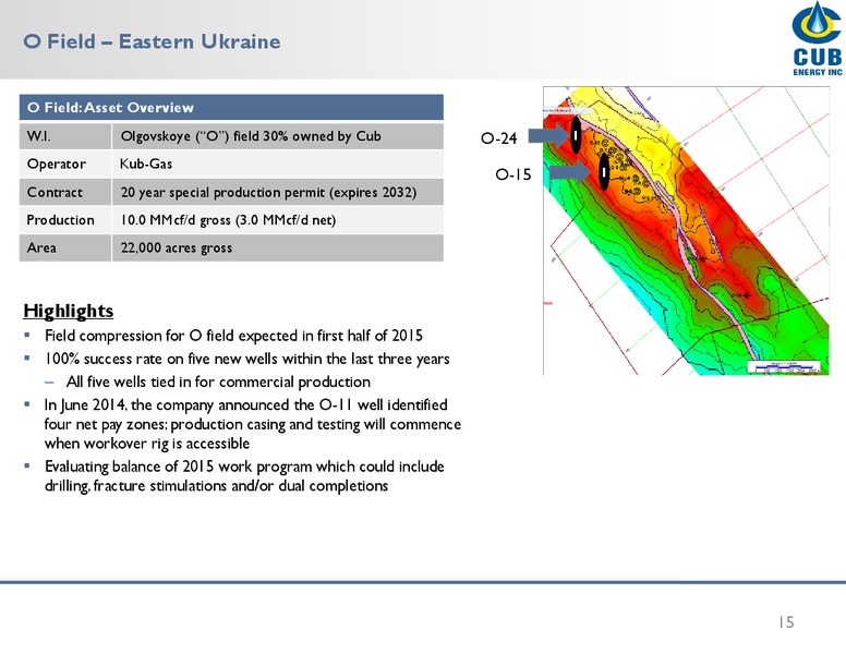 MAY 2015 INVESTOR PRESENTATION – Cub Energy Inc. – slide 14