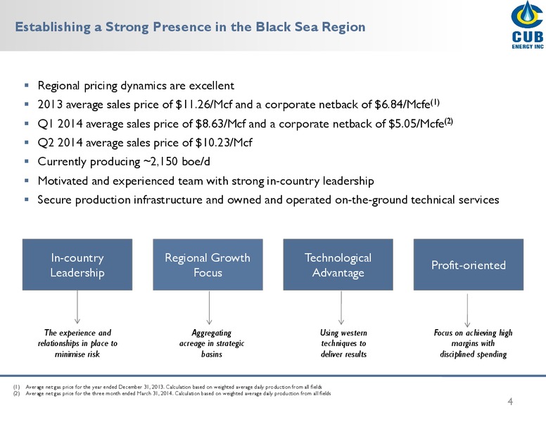 INVESTOR PRESENTATION – Cub Energy Inc. – slide 3