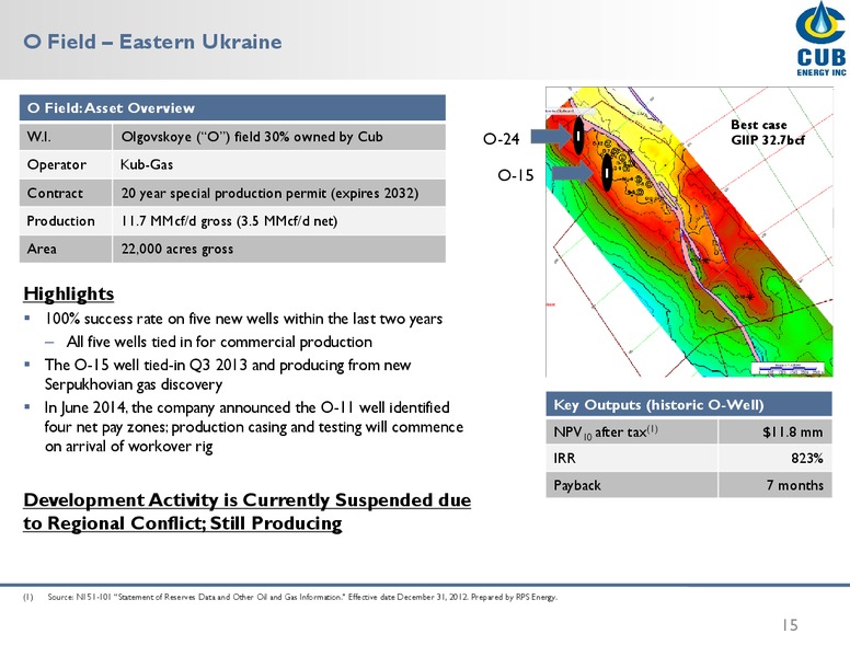 INVESTOR PRESENTATION – Cub Energy Inc. – slide 14