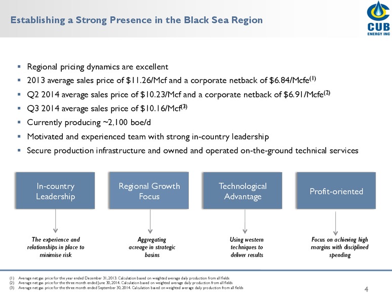 INVESTOR PRESENTATION – Cub Energy Inc. – slide 3