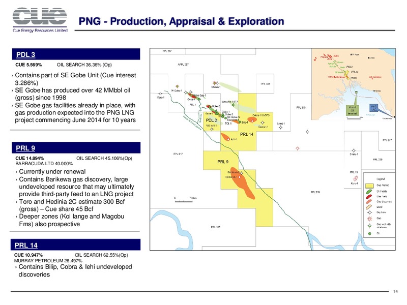 INVESTOR PRESENTATION – Cue Energy Resources Limited – slide 15