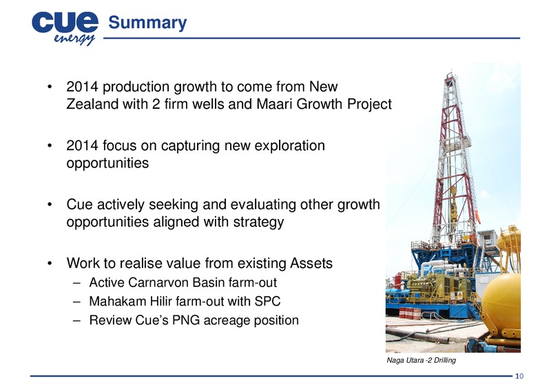 INVESTOR PRESENTATION – Cue Energy Resources Limited – slide 11