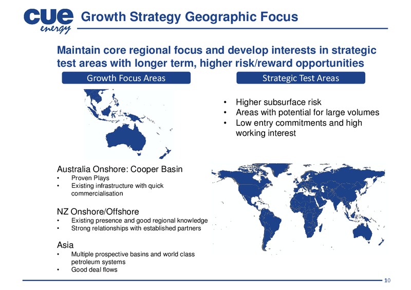 INVESTOR PRESENTATION – Cue Energy Resources Limited – slide 11