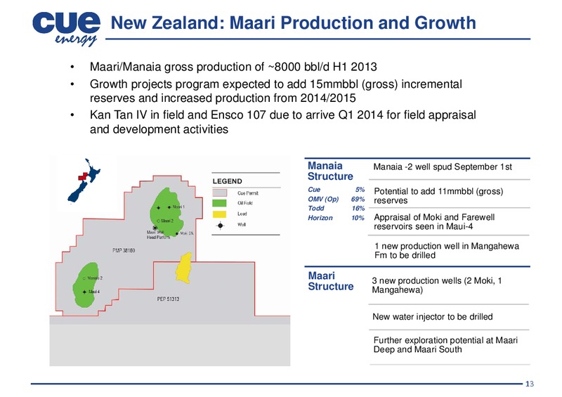 INVESTOR PRESENTATION – Cue Energy Resources Limited – slide 14