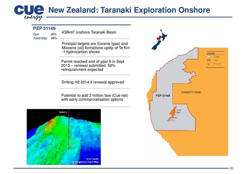 INVESTOR PRESENTATION – Cue Energy Resources Limited – slide 17