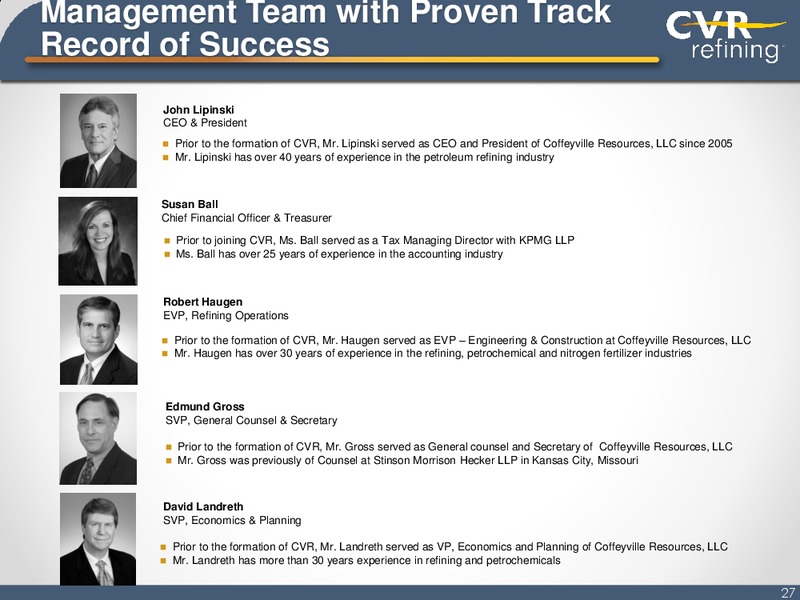 Investor Presentation – Cvr Refining Lp – slide 26