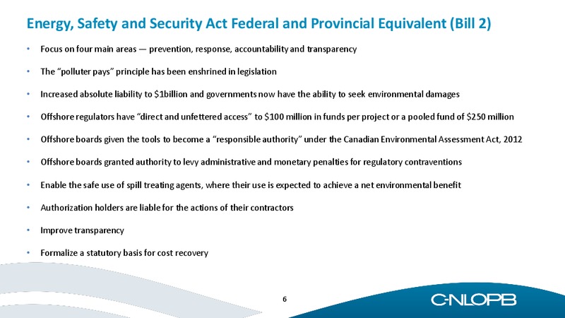 JUNE 2015 INVESTOR PRESENTATION – C-NLOPB – slide 6