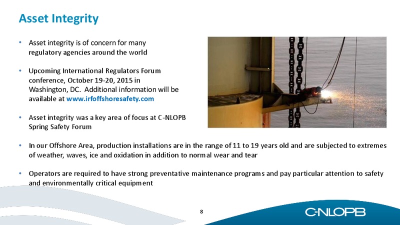 JUNE 2015 INVESTOR PRESENTATION – C-NLOPB – slide 8