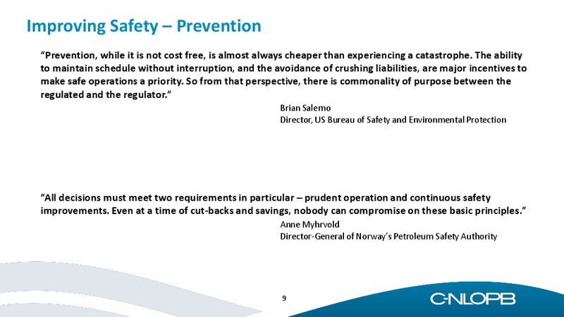 JUNE 2015 INVESTOR PRESENTATION – C-NLOPB – slide 9