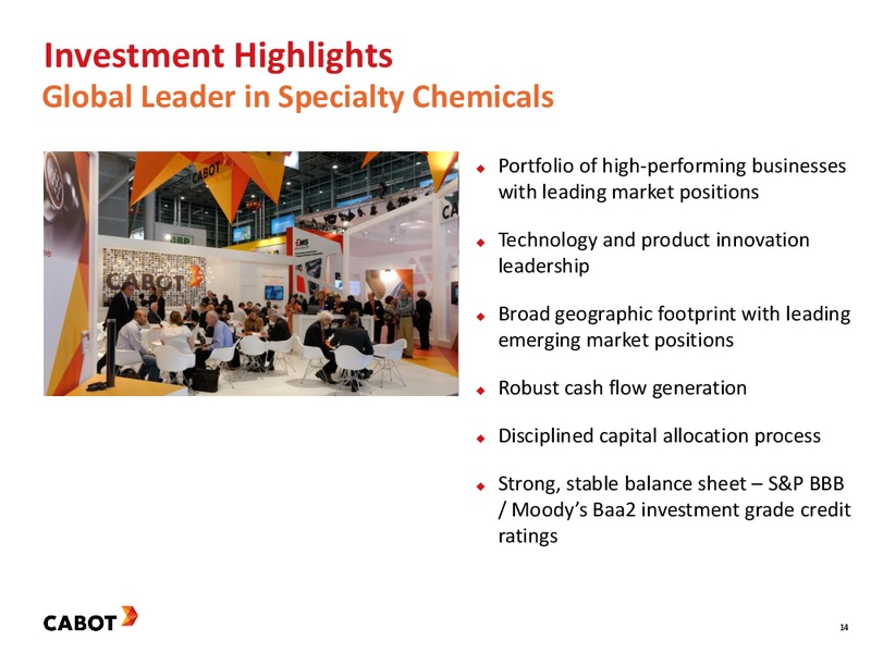 August 2016 Investor Presentation – Cabot Corp – slide 13