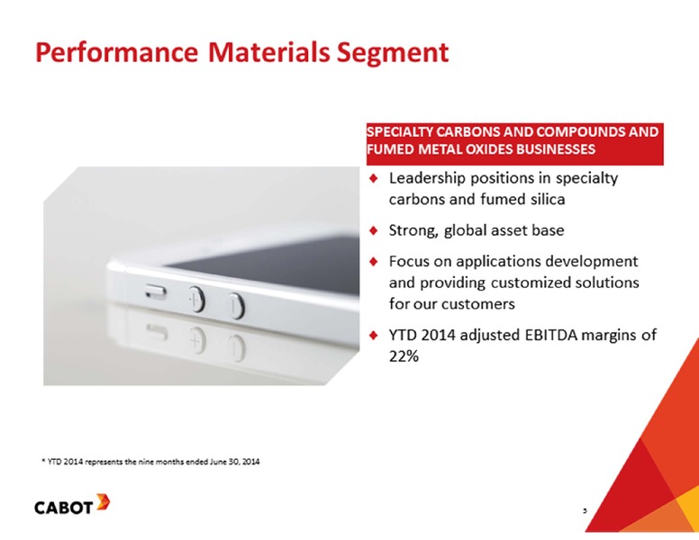 CREDIT SUISSE BASIC MATERIALS CONFERENCE – Cabot Corp – slide 5