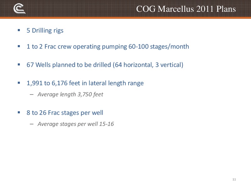 Johnson Rice & Company LLC Energy Conference – Cabot Oil & Gas Corp – slide 11