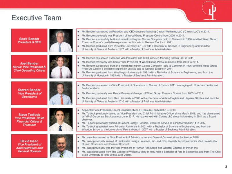 November 2019 Investor Presentation – Cactus Drilling Company – slide 3