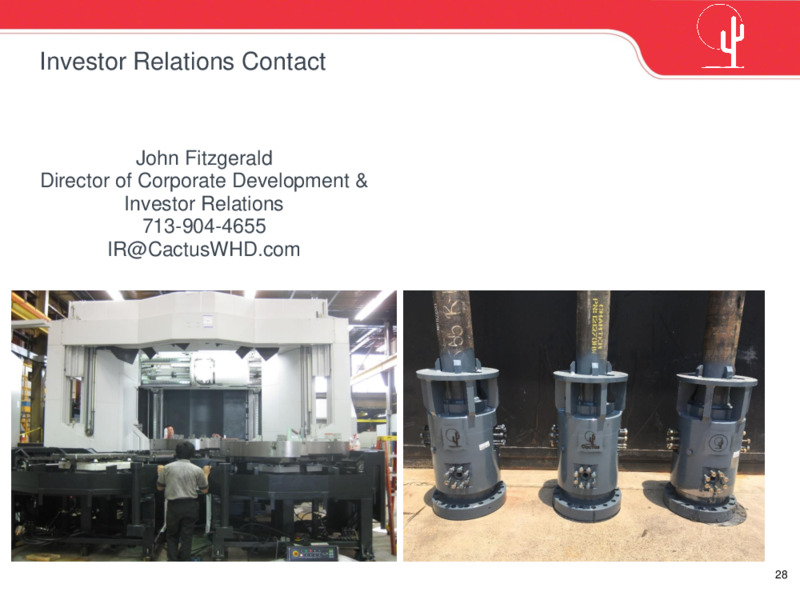 June 2021 Investor Presentation – Cactus Inc – slide 27