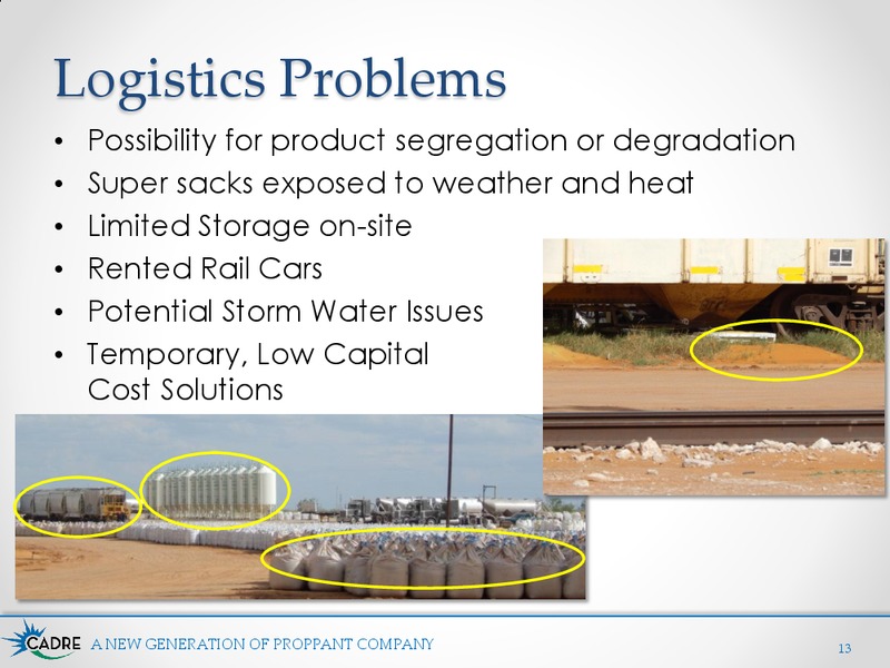Proppant Types and Well Performance – Cadre Services Inc. – slide 13
