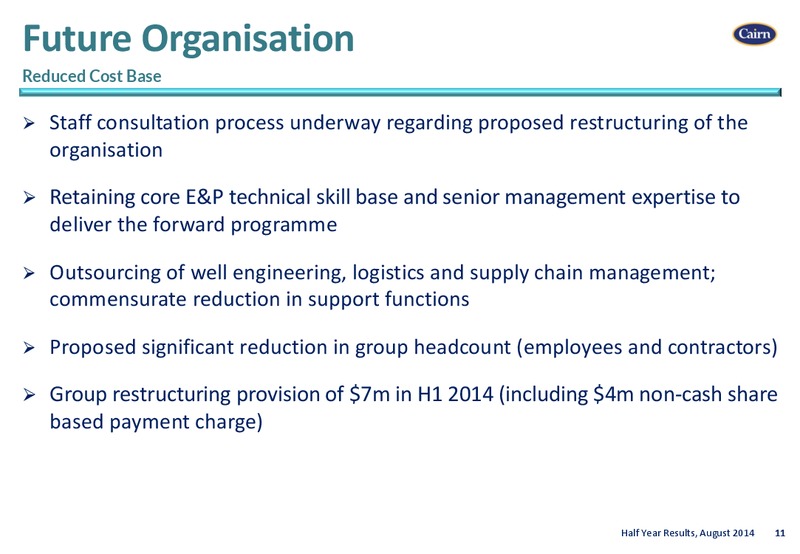 Half Year Results Presentation – Cairn Energy Plc – slide 10