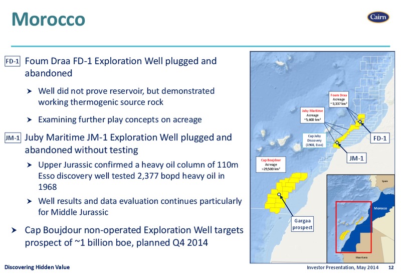 INVESTOR PRESENTATION – Cairn Energy Plc – slide 11