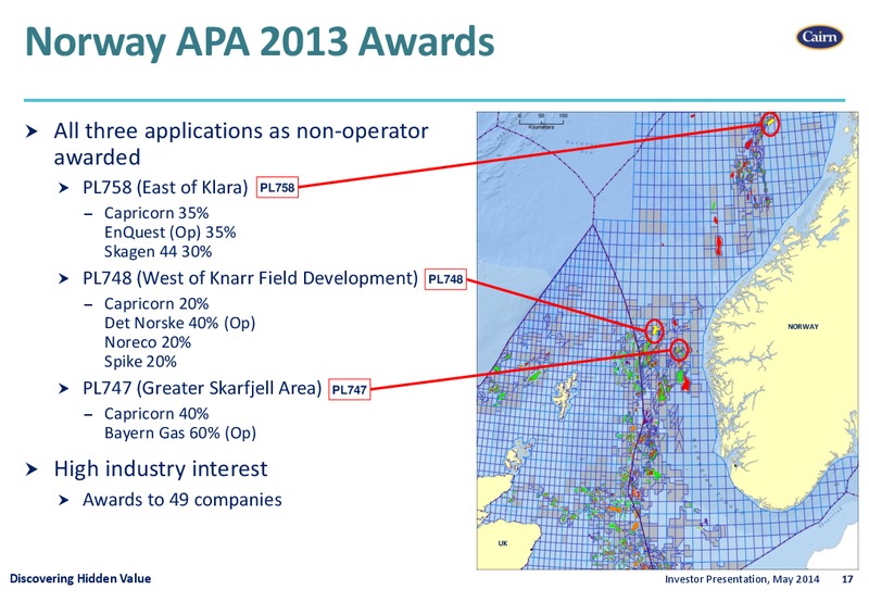 INVESTOR PRESENTATION – Cairn Energy Plc – slide 16