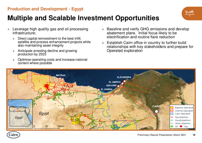 First Quarter 2021 Presentation – Cairn Energy Plc – slide 19