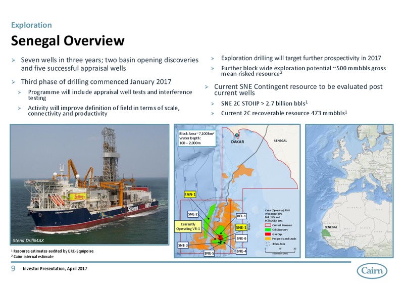 April 2017 Investor Presentation – Cairn Energy Plc – slide 8
