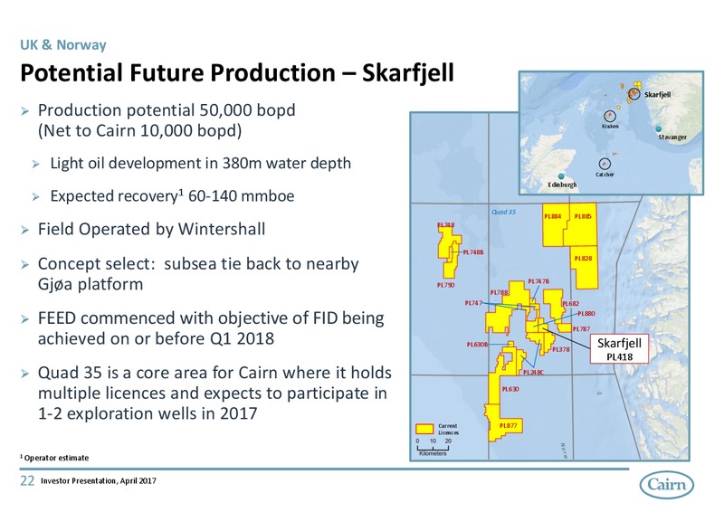 April 2017 Investor Presentation – Cairn Energy Plc – slide 21