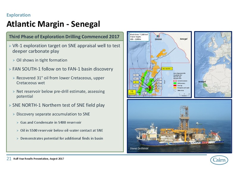 Half year Results – Cairn Energy Plc – slide 20