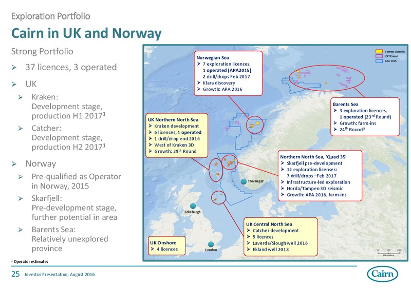 August 2016 Investor Presentation – Cairn Energy Plc – slide 24