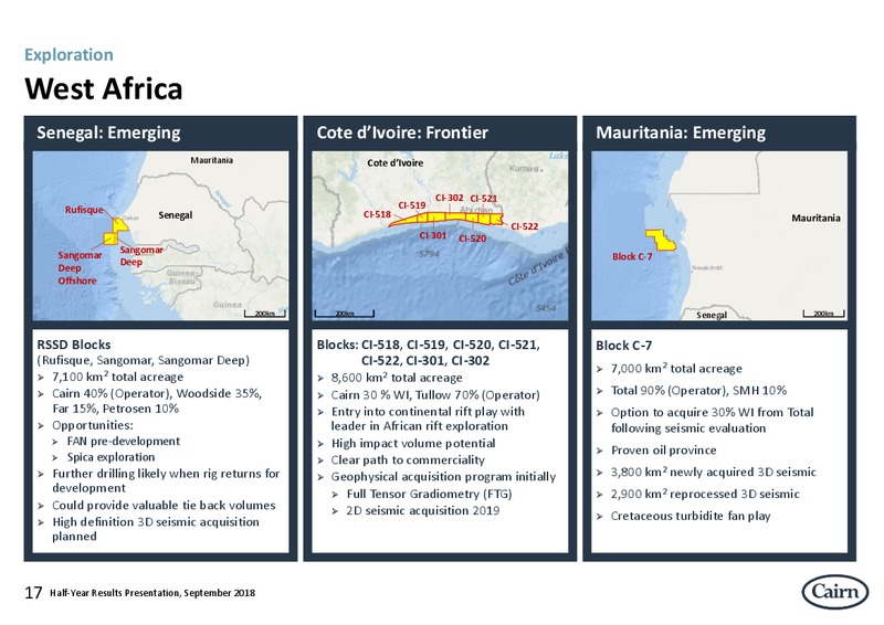 2H 2018 Results Presentation – Cairn Energy Plc – slide 17
