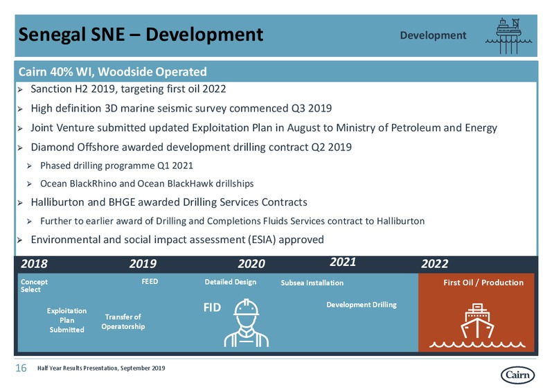 1H 2019 Earnings Presentation – Cairn Energy Plc – slide 16