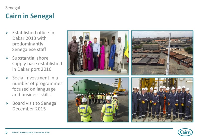 MSGBC Basin Summit – Cairn Energy Plc – slide 4