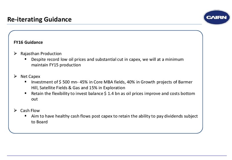FULL YEAR 2015 RESULTS – Cairn India – slide 11
