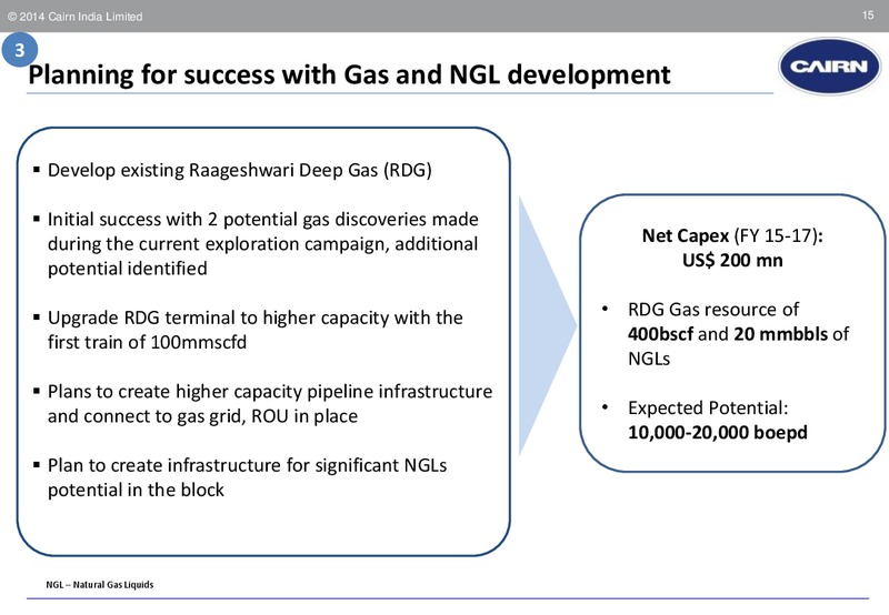 MACQUARIE INDIA CONFERENCE – Cairn India – slide 15