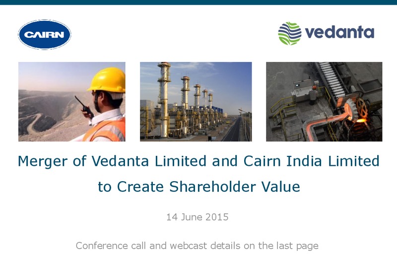 JUNE 2015 INVESTOR PRESENTATION – Cairn India – slide 1