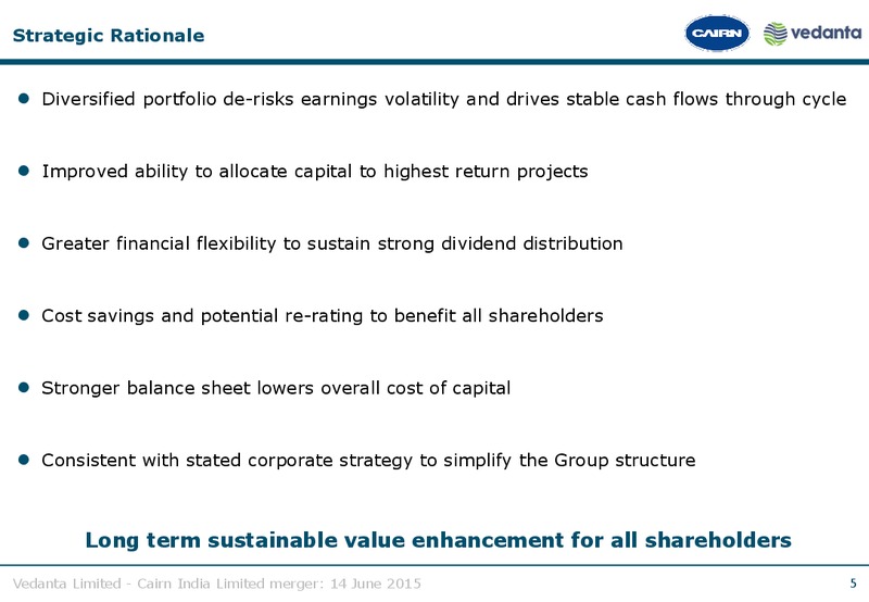 JUNE 2015 INVESTOR PRESENTATION – Cairn India – slide 4